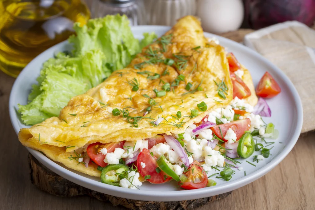 Cheese Omelette with Veggies