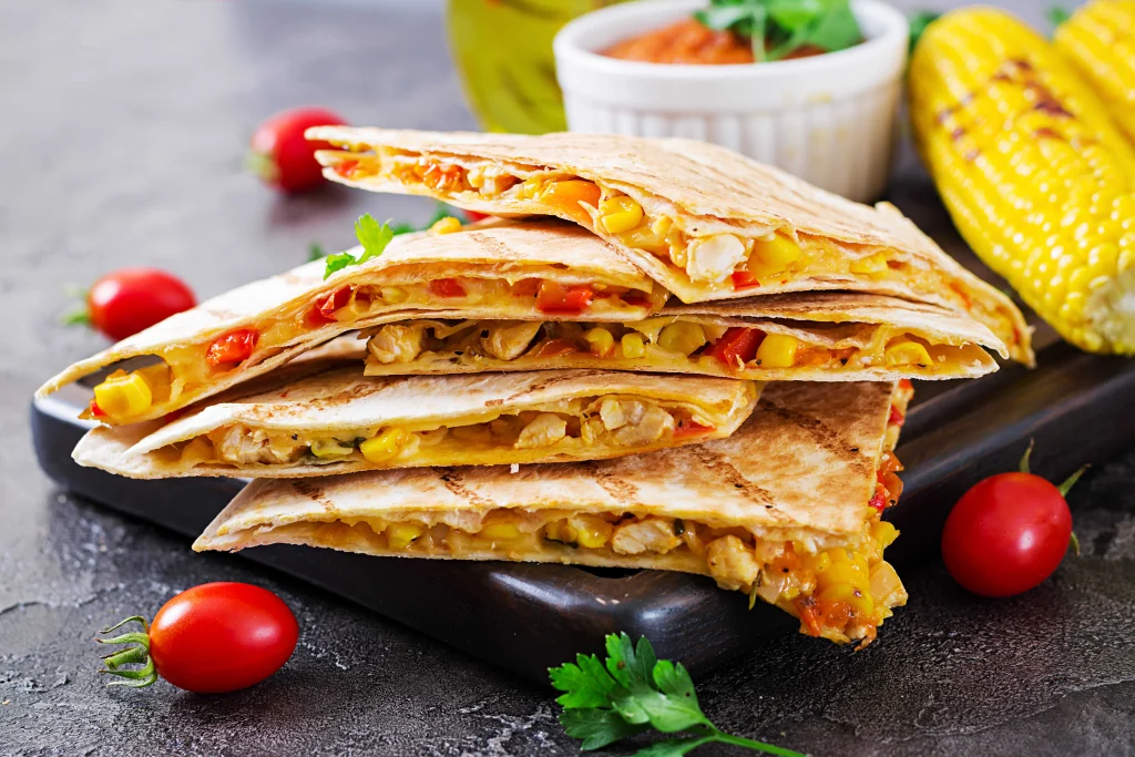 Mexican Cheesy Quesadilla with Salsa