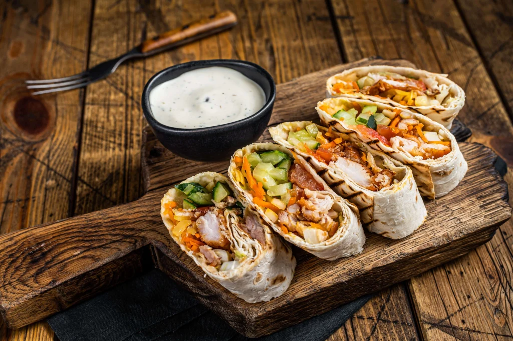 Rotisserie Chicken Wrap with Veggies & Creamy Ranch Sauce