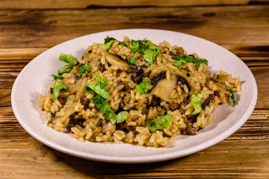 Mushroom Rice With Miso Sauce