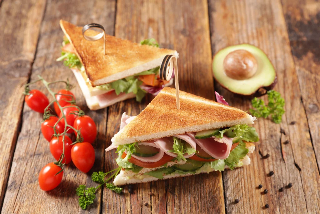 Turkey and Avocado Club Sandwich