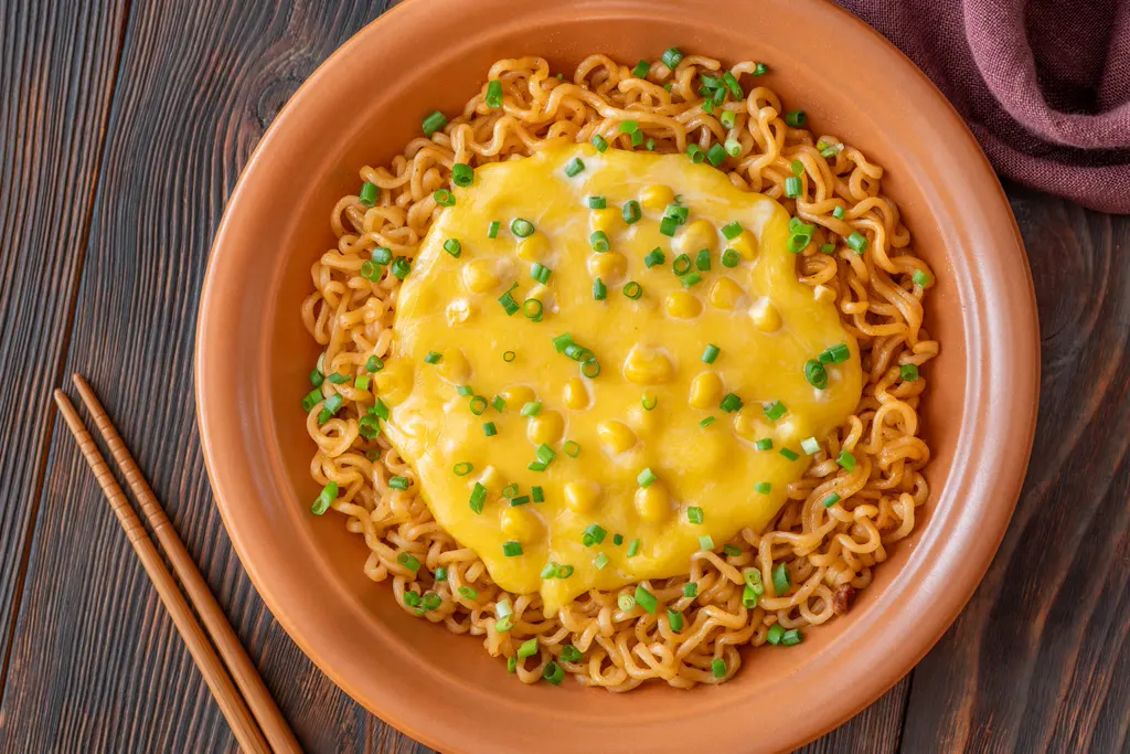 Miso butter ramen bowl with corn and scallions