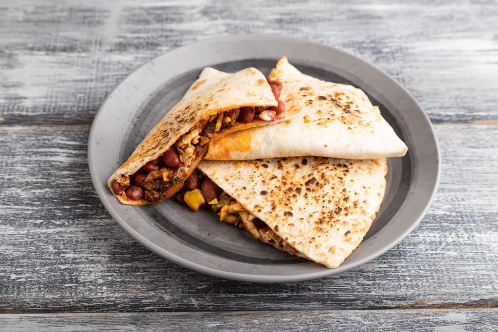 Stacked black bean quesadillas