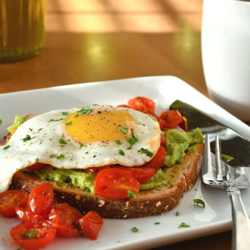 Avocado toast with fried egg