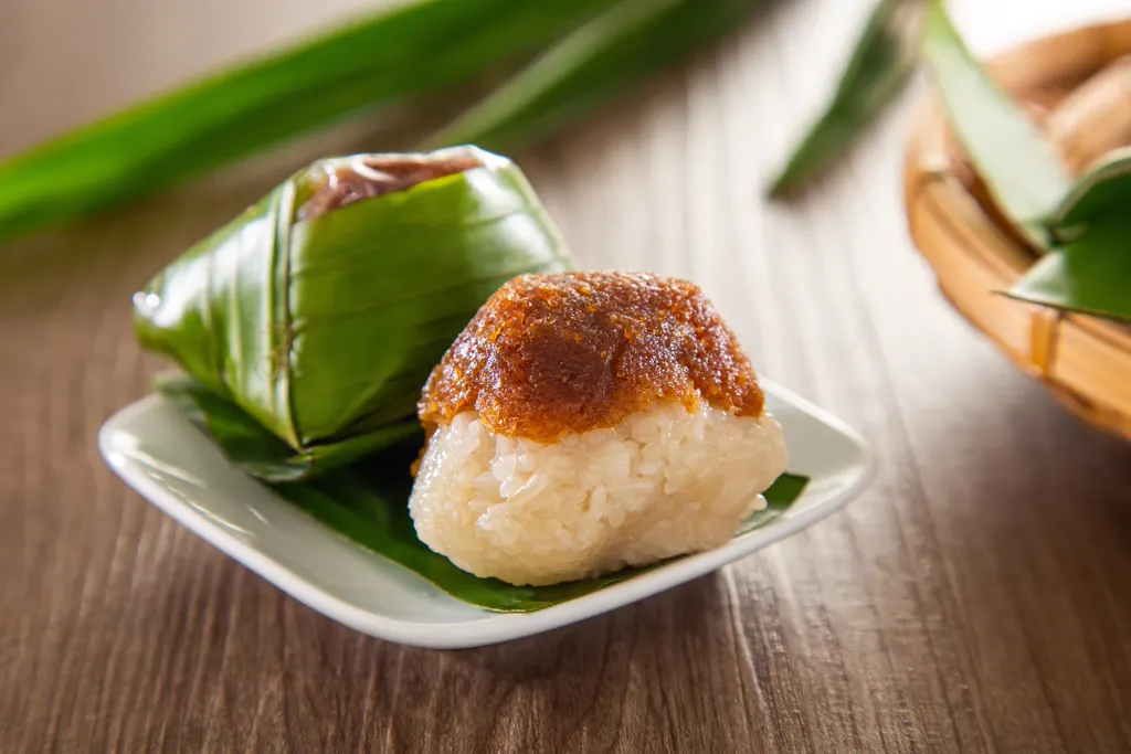 Filipino sticky rice dessert with palm sugar