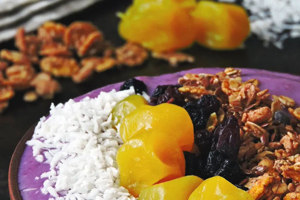 Ube mango sticky rice