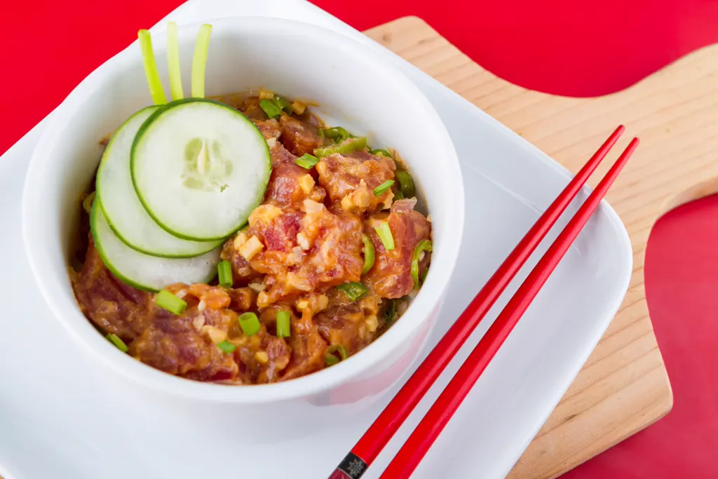 Spicy tuna sticky rice bowl