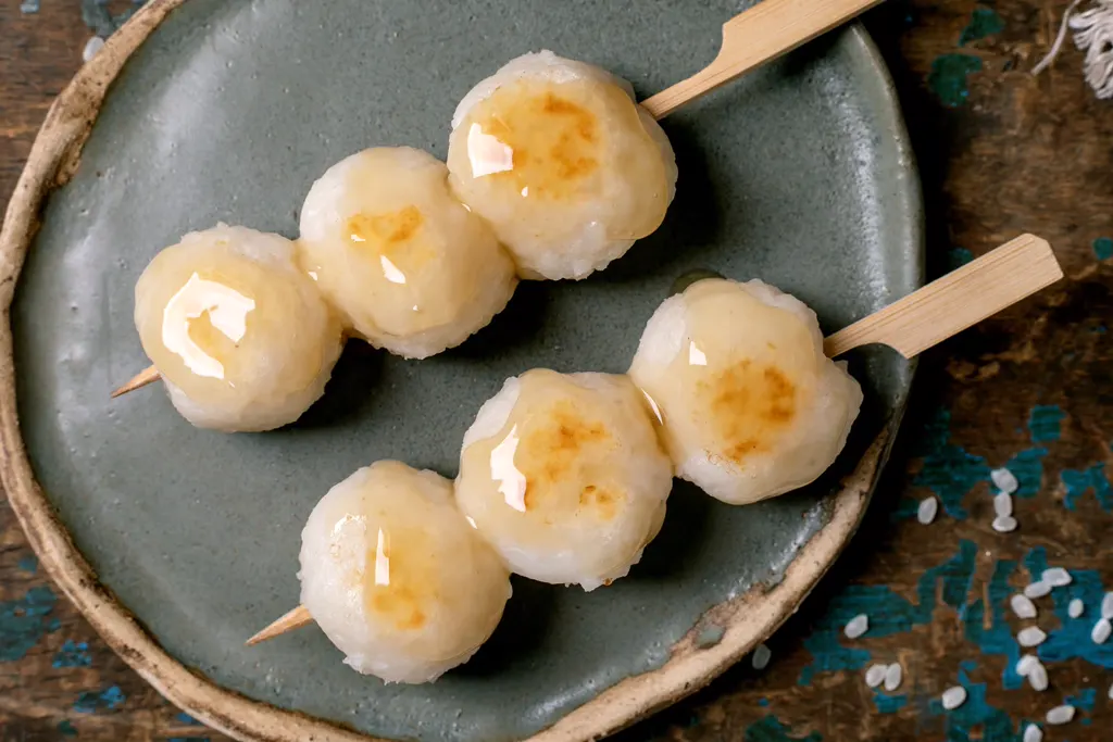 Grilled sticky rice skewers